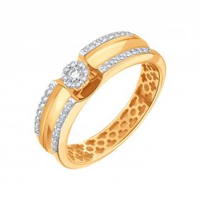 Золотое кольцо Karatov Т131018846 с бриллиантом Т131018846 фото