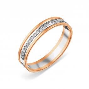 Обручальное кольцо из комбинированного золота Karatov с бриллиантом Т131019060 Т131019060 фото