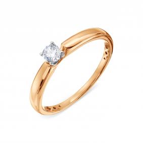 Золотое кольцо Karatov Т13101А737 с бриллиантом Т13101А737 фото