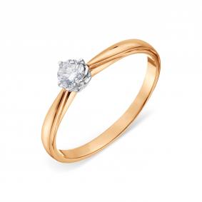 Золотое кольцо Karatov Т13101А751 с бриллиантом Т13101А751 фото