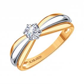 Золотое кольцо Karatov Т13101Б131-К с бриллиантом Т13101Б131-К фото