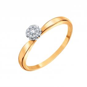 Золотое кольцо Karatov Т13101Б213 с бриллиантом Т13101Б213 фото