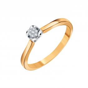 Золотое кольцо Karatov Т13101Б214 с бриллиантом Т13101Б214 фото