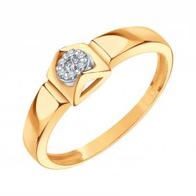 Золотое кольцо Karatov Т13101Б856 с бриллиантом Т13101Б856 фото