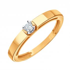 Золотое кольцо Karatov Т13101Б891 с бриллиантом Т13101Б891 фото