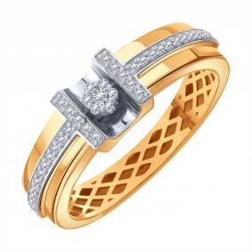 Золотое кольцо Karatov Т13101Д923 с бриллиантом Т13101Д923 фото