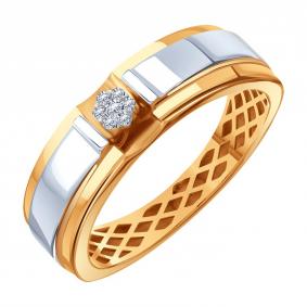Золотое кольцо Karatov Т13101Д924 с бриллиантом Т13101Д924 фото