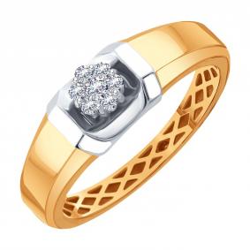 Золотое кольцо Karatov Т13101Д926 с бриллиантом Т13101Д926 фото