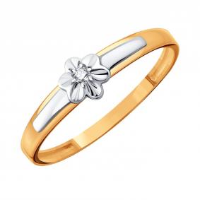 Золотое кольцо Karatov Т13101Д958-1 с бриллиантом Т13101Д958-1 фото