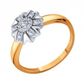 Золотое кольцо Karatov Т13101Д971 с бриллиантом Т13101Д971 фото