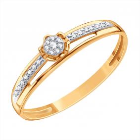 Золотое кольцо Karatov Т13101И006 с бриллиантом Т13101И006 фото