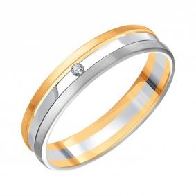 Кольцо из комбинированного золота Karatov Т13131Д200 с бриллиантом Т13131Д200 фото