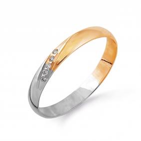 Кольцо из комбинированного золота Karatov Т131613700 с бриллиантом Т131613700 фото