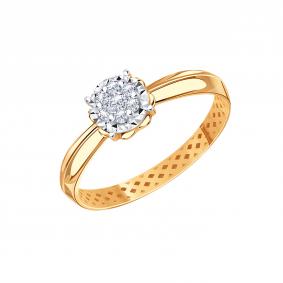 Золотое кольцо Karatov Т13161Б190 с бриллиантом Т13161Б190 фото