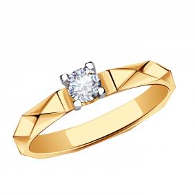 Золотое кольцо Karatov Т13161Д595 с бриллиантом Т13161Д595 фото
