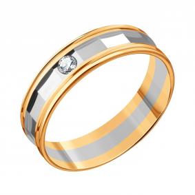 Кольцо из комбинированного золота Karatov Т13161Д602 с бриллиантом Т13161Д602 фото