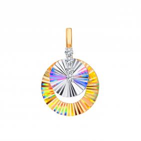 Золотая подвеска Karatov Т132636436 с фианитом Т132636436 фото