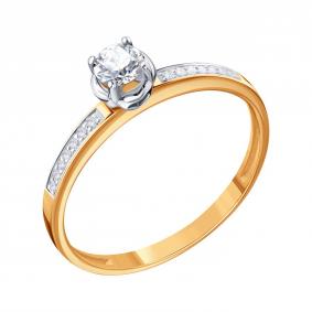 Золотое кольцо Karatov Т13601Д183 с бриллиантом Т13601Д183 фото