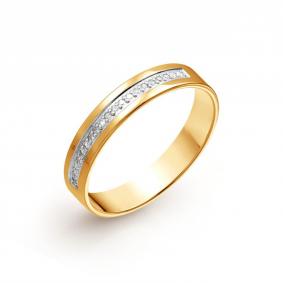 Золотое обручальное кольцо 3,5 мм Karatov с бриллиантом Т141013918-ЛЛ Т141013918-ЛЛ фото