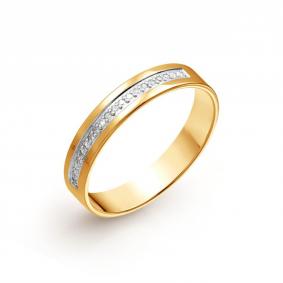 Золотое обручальное кольцо 3,5 мм Karatov с бриллиантом Т141013918 Т141013918 фото