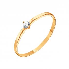 Золотое кольцо Karatov Т141015312-5 с бриллиантом Т141015312-5 фото
