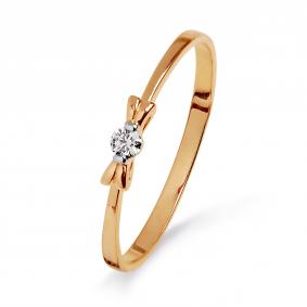 Золотое кольцо Karatov Т141015313 с бриллиантом Т141015313 фото