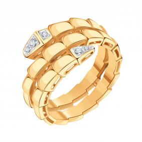 Золотое кольцо Символ года Змея Karatov с бриллиантом Т14101Б007 Т14101Б007 фото