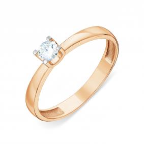 Золотое кольцо Karatov Т14101Б135 с бриллиантом Т14101Б135 фото