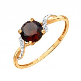 Золотое кольцо Karatov Т14101Б613 с топазом и бриллиантом Т14101Б613 фото
