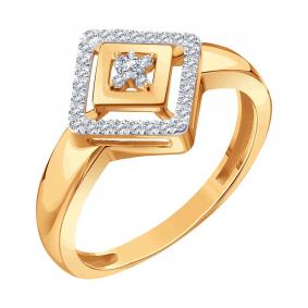 Золотое кольцо Karatov Т14101Д337 с бриллиантом Т14101Д337 фото