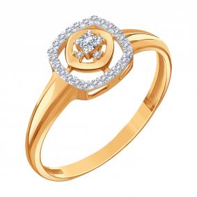 Золотое кольцо Karatov Т14101Д339 с бриллиантом Т14101Д339 фото