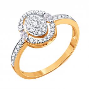 Золотое кольцо Karatov Т14101Д576 с бриллиантом Т14101Д576 фото