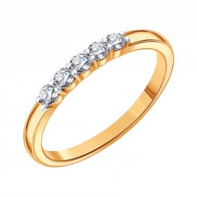 Золотое кольцо Karatov Т14101Д759 с бриллиантом Т14101Д759 фото