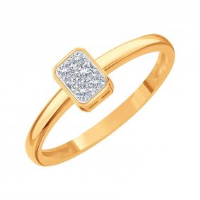 Золотое кольцо Karatov Т14101Д874 с бриллиантом Т14101Д874 фото