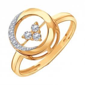 Золотое кольцо Karatov Т14101Д990 с бриллиантом Т14101Д990 фото