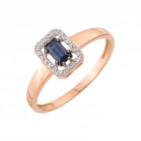 Золотое кольцо Karatov Т14101И161 с бриллиантом и сапфиром Т14101И161 фото