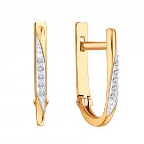 Золотые серьги Karatov Т14102В770 с бриллиантом Т14102В770 фото