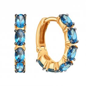 Золотые серьги Karatov Т14102Г334-01 с топазом Т14102Г334-01 фото