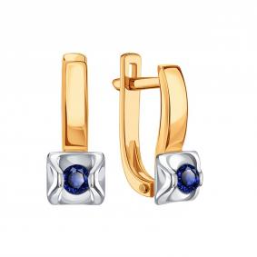 Золотые серьги Karatov Т14102Г342 с сапфиром Т14102Г342 фото