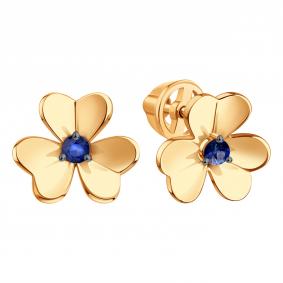 Золотые серьги Karatov Т14102Г549 с сапфиром Т14102Г549 фото