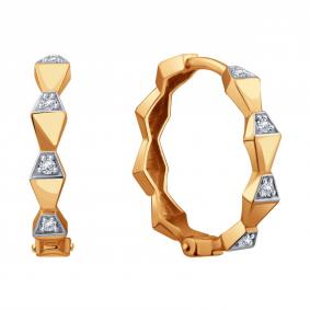 Золотые серьги Символ года Змея Karatov с бриллиантом Т14102Е035 Т14102Е035 фото