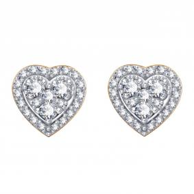 Золотые серьги Karatov Т14102Е353 с бриллиантом Т14102Е353 фото