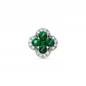 Золотая подвеска Karatov Т141035699-02 с бриллиантом и изумрудом Т141035699-02 фото