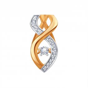 Золотая подвеска Karatov Т141036009-01 с бриллиантом Т141036009-01 фото