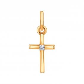 Золотая подвеска Karatov Т141036016 с бриллиантом Т141036016 фото