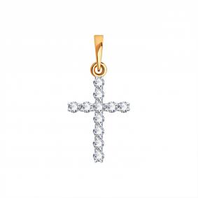 Золотая подвеска Karatov Т141036064 с бриллиантом Т141036064 фото