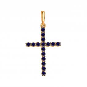 Золотая подвеска Karatov Т141036140-01 с сапфиром Т141036140-01 фото