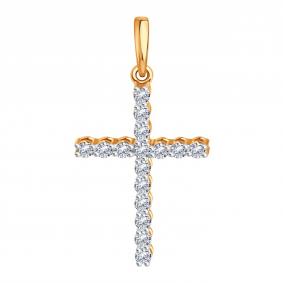 Золотая подвеска Karatov Т141036140-02 с бриллиантом Т141036140-02 фото