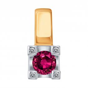 Золотая подвеска Karatov Т141036143-01-01 с бриллиантом и рубином Т141036143-01-01 фото