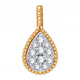 Золотая подвеска Karatov Т141036239 с бриллиантом Т141036239 фото